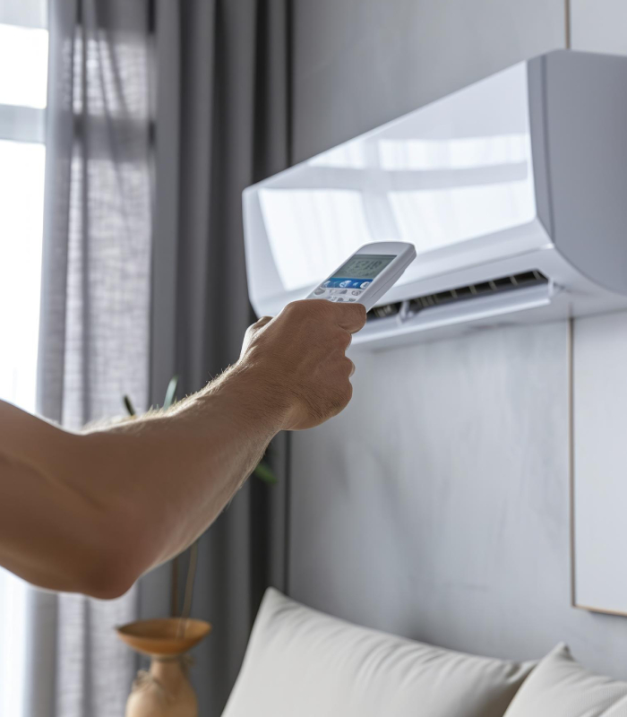 Climatisation murale réversible contrôlée par télécommande pour rafraîchir et chauffer le logement avec Geoffrey Porcheron